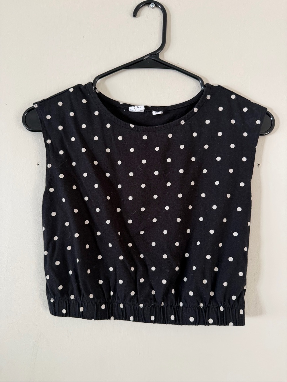 GAP Black Tank Top with White Polka Dots